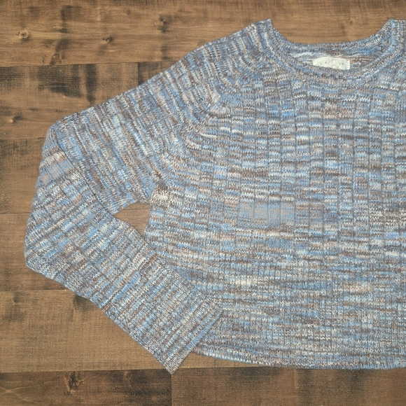 La Hearts Sweaters - LA Hearts Cropped Sweater Blue Multicolor Knit Small Soft Girl Aesthetic